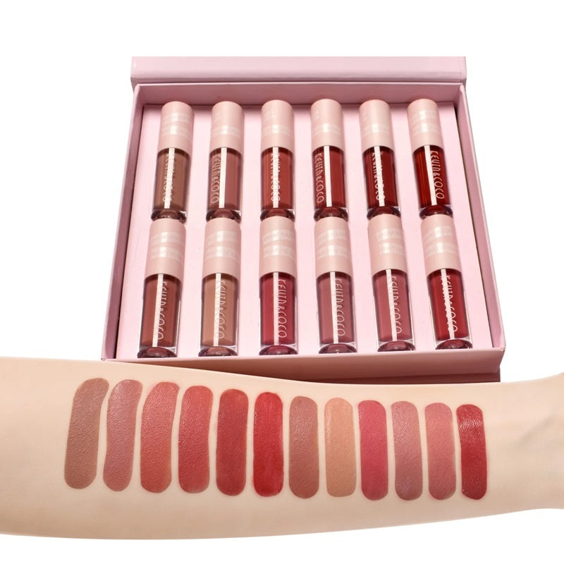 Set Lip Gloss 12 Colores Matte - Kevin & Coco - Solo en Pink Pot Plant