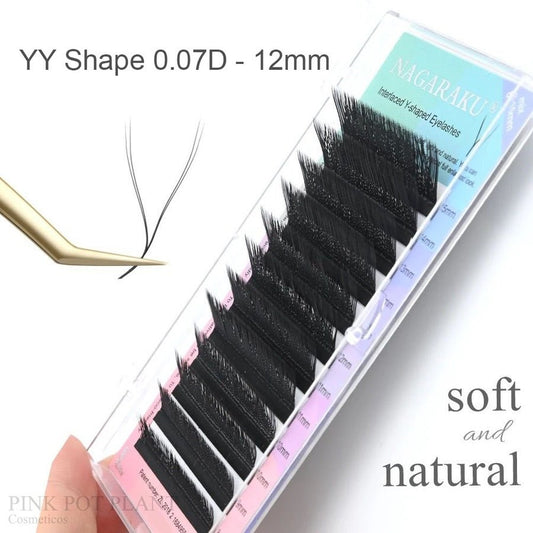 Pestañas YY 0.07D 12mm Negra - Nagaraku -  Solo en Pink Pot Plant