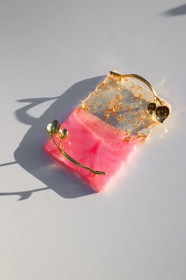 Placa de Resina con metal para Mezclas - Solo en Pink Pot Plant