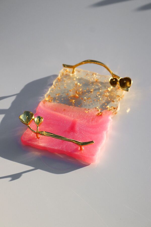 Placa de Resina con metal para Mezclas - Solo en Pink Pot Plant