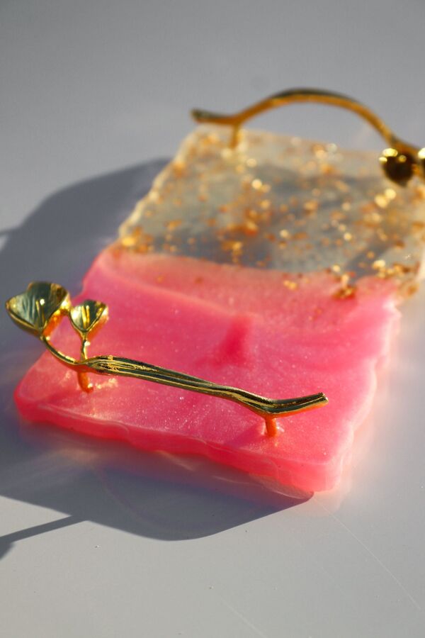 Placa de Resina con metal para Mezclas - Solo en Pink Pot Plant