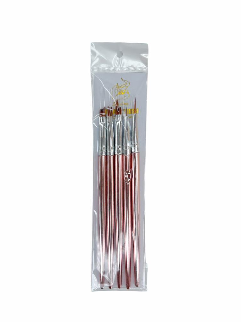 Kit x 5 Pinceles Nail Art R813 - Solo en Pink Pot Plant