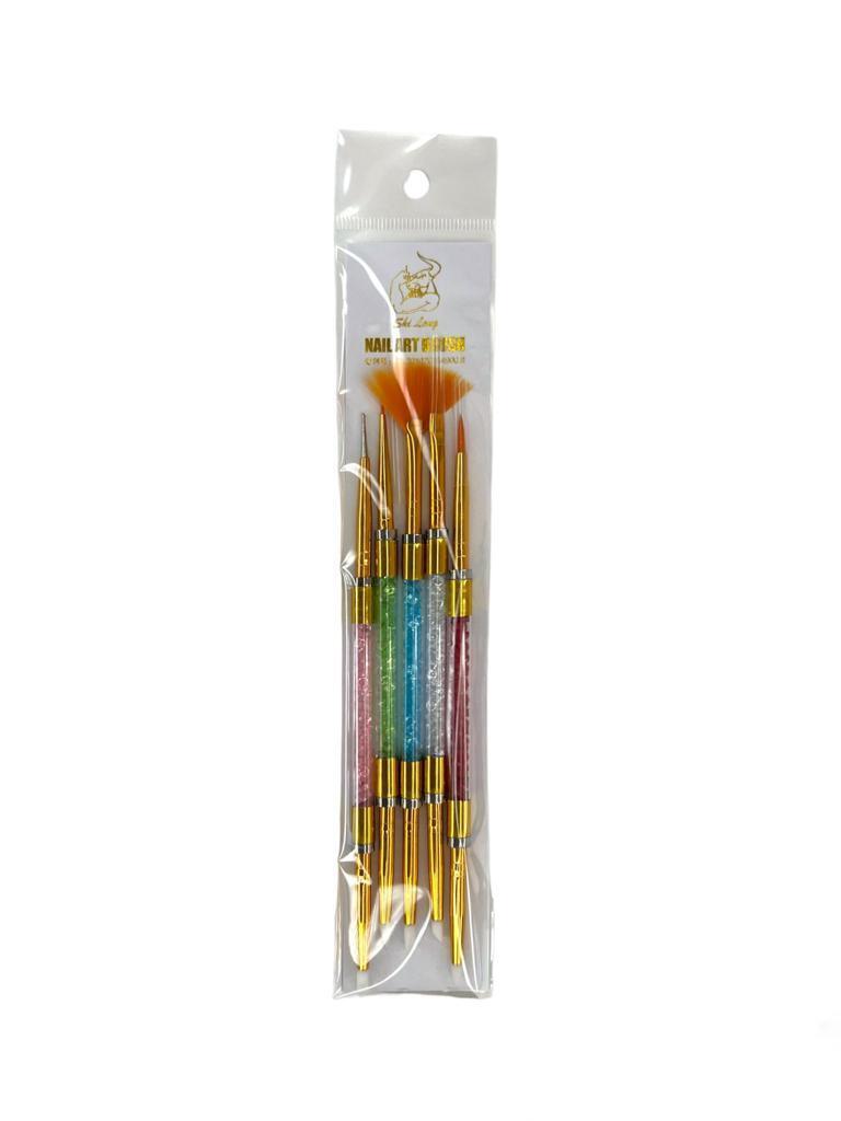 Kit x5 Pinceles Nail Art R137 - Solo en Pink Pot Plant
