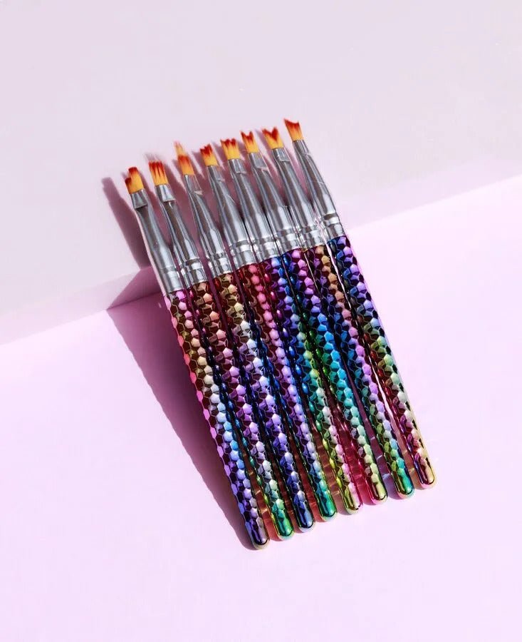 Kit x8 Pinceles Nail Art - Solo en Pink Pot Plant