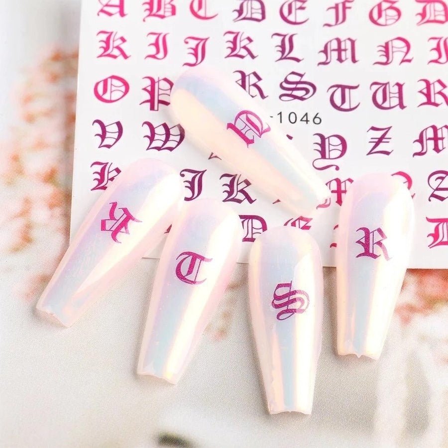 Letras Goticas Water Decals x10 - Solo en Pink Pot Plant