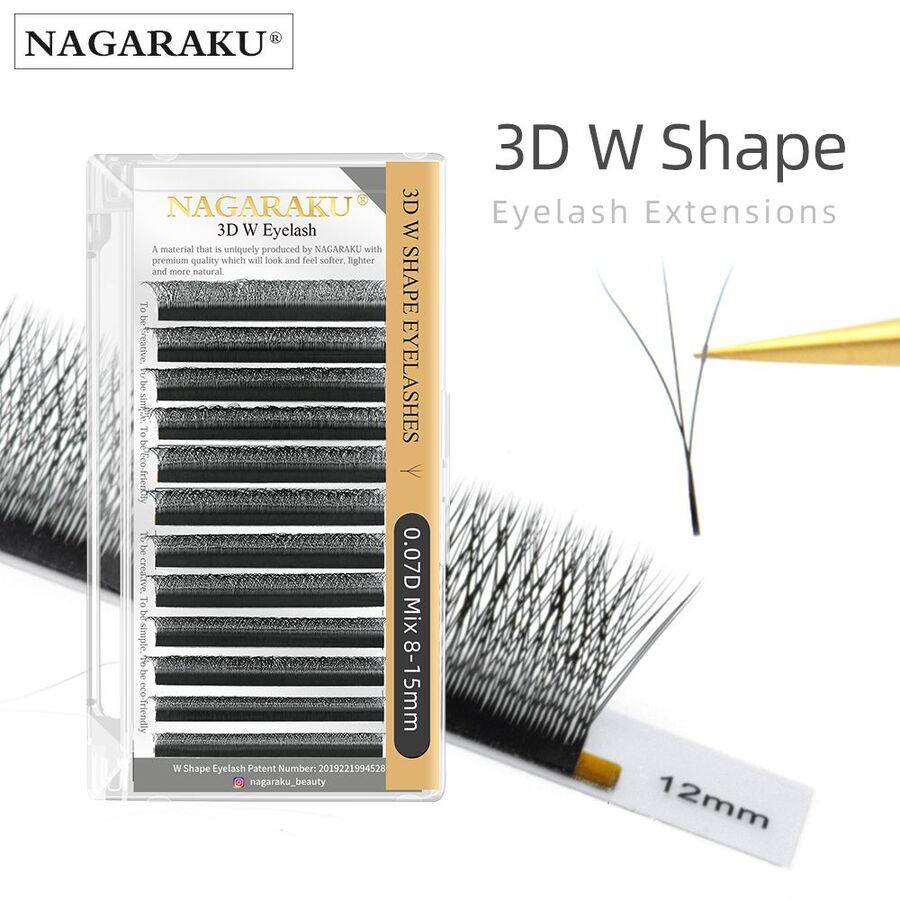 Pestañas Tecnologicas 3D W 0.07D Mix Negro - Nagaraku - Solo en Pink Pot Plant