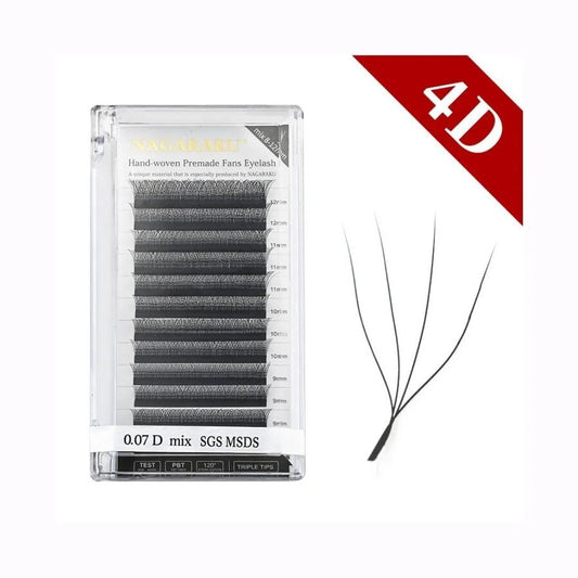 Pestañas tecnológicas  4D W 0.07D Mix Negro -  Nagaraku -  Solo en Pink Pot Plant