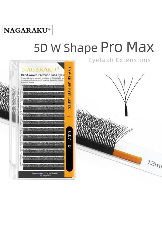 Pestañas tecnológicas 5D W 0.07D Mix Negro - Nagaraku - Solo en Pink Pot Plant