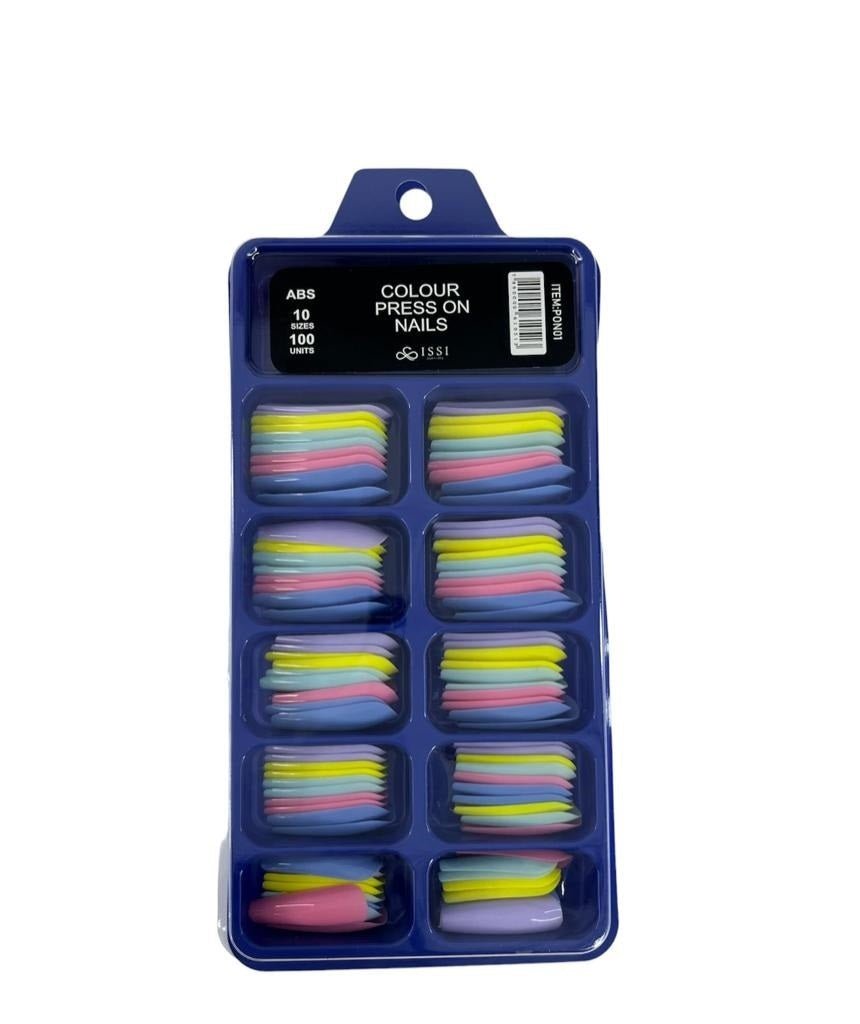 Uñas PRESS ON Coloridas #38 x100u ABS - Solo en Pink Pot Plant