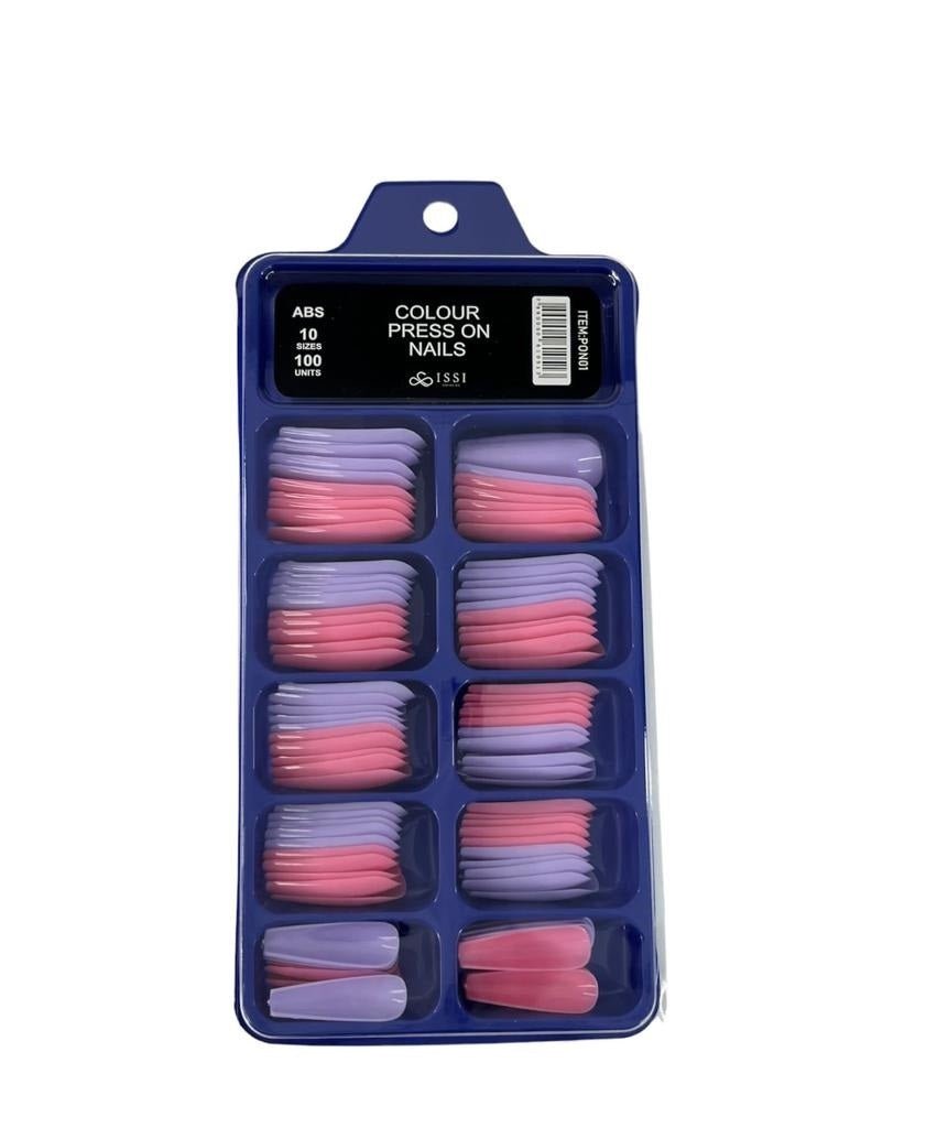 Uñas PRESS ON Coloridas #49 x100u ABS - Solo en Pink Pot Plant