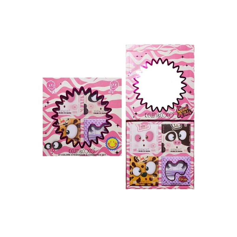 Set Maquillaje Y Pestañas 27 Colores - Kevin & Coco -  Solo en Pink Pot Plant 