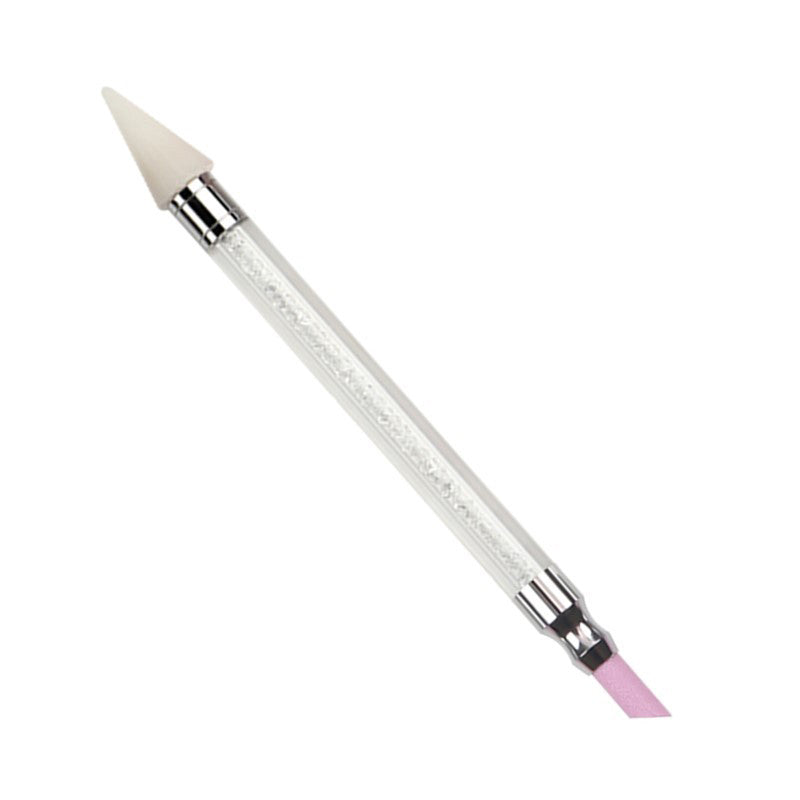 Pincel Silicona Doble Rosa con Lima Obelisco