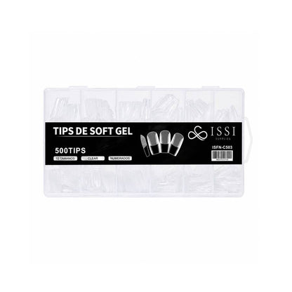 Tips Soft Gel PMMA Cuadrada Media C503 500un - ISSI Supplies