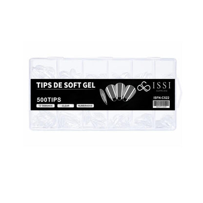 Tips Soft Gel PMMA Almendra Corta C522 500un - ISSI Supplies