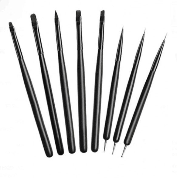 Kit x8 Pinceles con Boleadores Negro