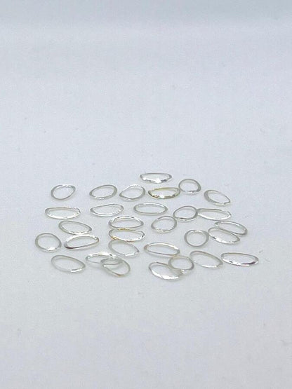 Joyas de Metal Ovalada Chica Plateada -  Solo en Pink Pot Plant 