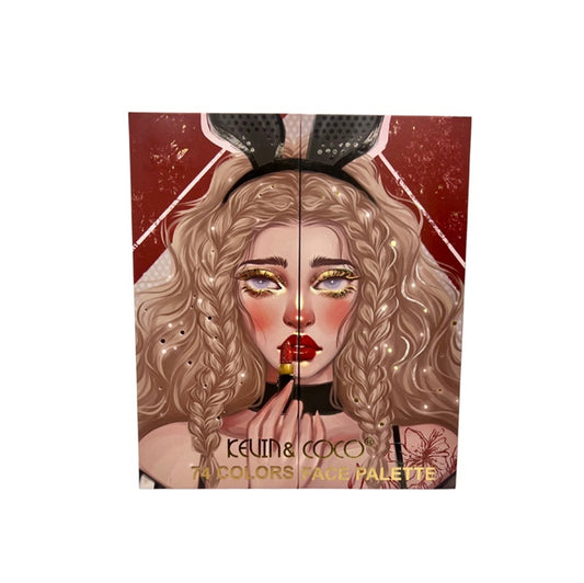 Paleta Facial 74 Colores - Kevin & Coco -  Solo en Pink Pot Plant 