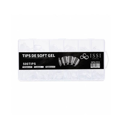 Tips Soft Gel PMMA Coffin Corta C514 500un - ISSI Supplies