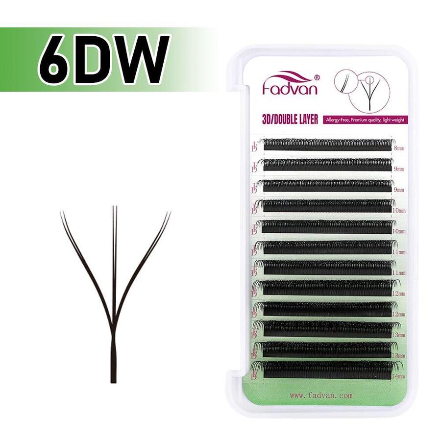 Pestañas 6D (3D doble) 0.07D Mix - Fadvan