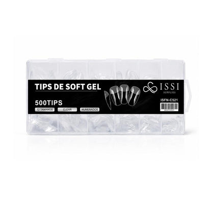 Tips Soft Gel PMMA Oval Corta C521 500un - ISSI Supplies