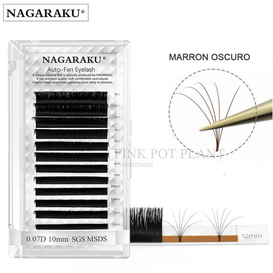 Pestañas Auto-Fan 0.07D 10MM Marron - Nagaraku -  Solo en Pink Pot Plant 