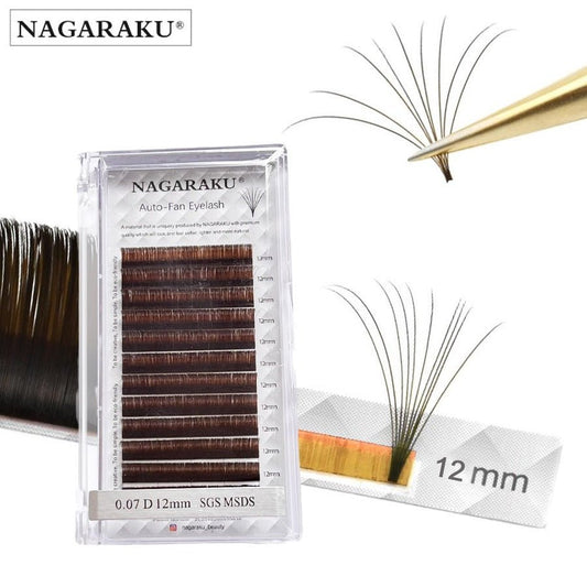Pestañas Auto-Fan 0.07D 12MM Marron - Nagaraku -  Solo en Pink Pot Plant 