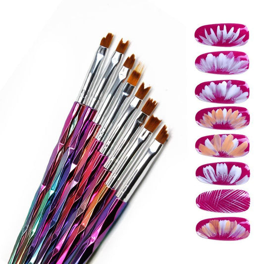 Kit x8 Pinceles Nail Art NBS1002 - ISSI Supplies - Pink Pot Plant