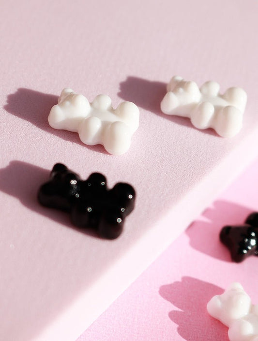 Aplique Bear Plastico Blanco y negro 5 unidades -  Solo en Pink Pot Plant 