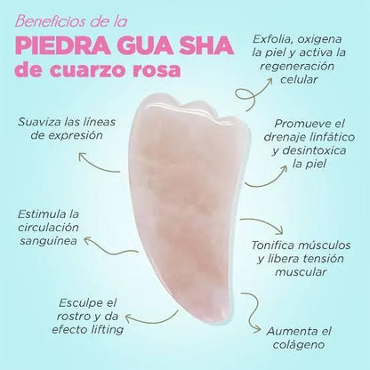 GUA SHA Cuarzo Rosa -  Solo en Pink Pot Plant 