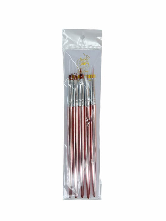 Kit x 5 Pinceles Nail Art R813 -  Solo en Pink Pot Plant 