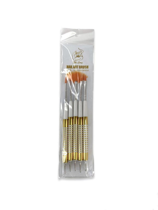 Kit x5 Pinceles Nail Art R35 -  Solo en Pink Pot Plant 