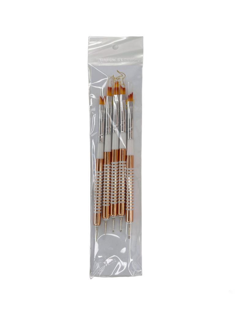 Kit x5 Pinceles Nail Art R43 -  Solo en Pink Pot Plant 