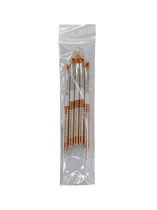 Kit x5 Pinceles Nail Art R43 -  Solo en Pink Pot Plant 