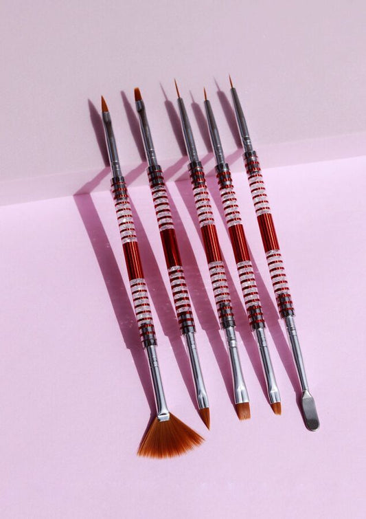 Kit x5 pinceles Nail Art -  Solo en Pink Pot Plant 