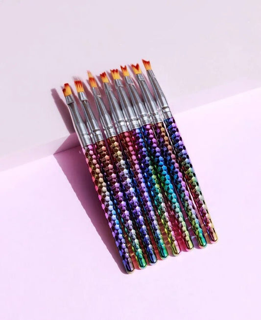Kit x8 Pinceles Nail Art -  Solo en Pink Pot Plant 
