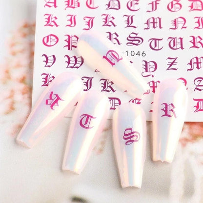 Letras Goticas Water Decals x10 -  Solo en Pink Pot Plant 