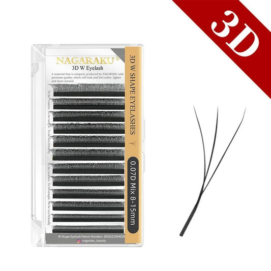 Pestañas Tecnologicas 3D W   0.07D Mix Negro - Nagaraku -  Solo en Pink Pot Plant 