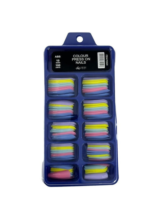 Uñas PRESS ON Coloridas #38 x100u ABS -  Solo en Pink Pot Plant 
